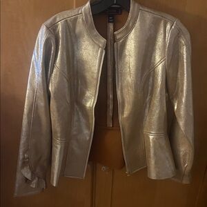 Metallic Gold Women's Bomber Jacket